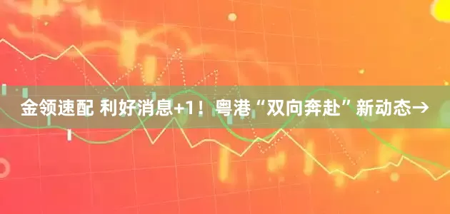 金领速配 利好消息+1！粤港“双向奔赴”新动态→